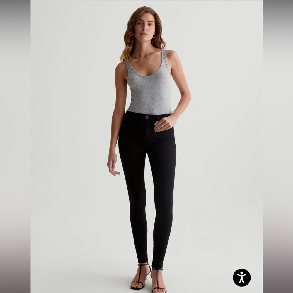 AG Farrah Black High-Rise Skinny Jeans